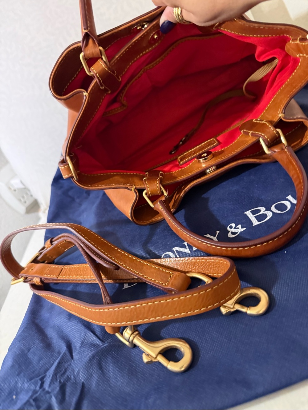 Dooney & Bourke Florentine Tan Leather Medium Shoulder Bag - Picture 10 of 16